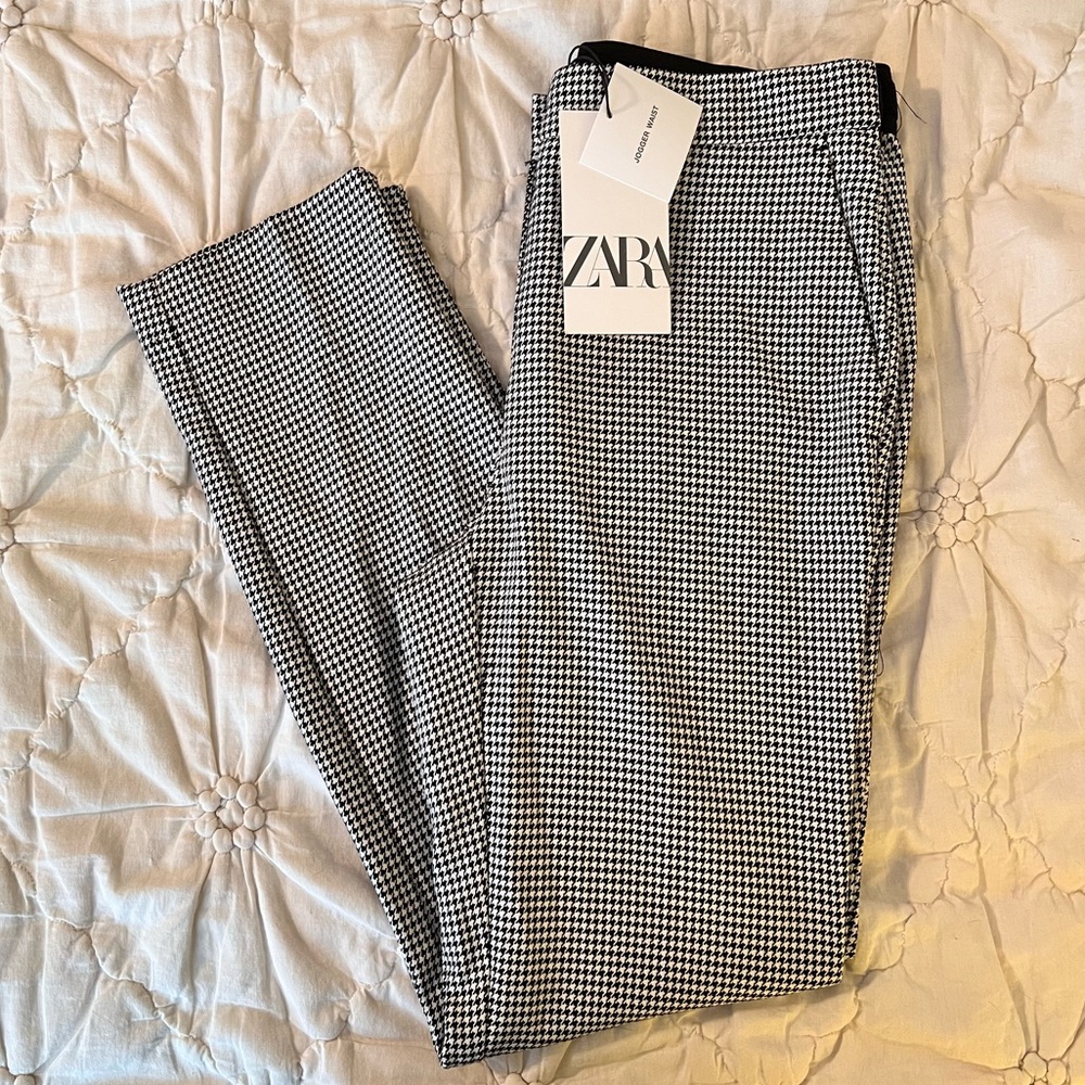 🌷2/$30 Zara Jogger Waist Houndstooth Pants - Size S NWT